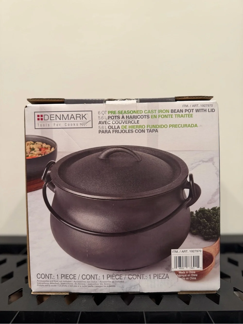 Denmark 6 Qt Cast Iron Cauldron Bean Pot 2026 Halloween NEW